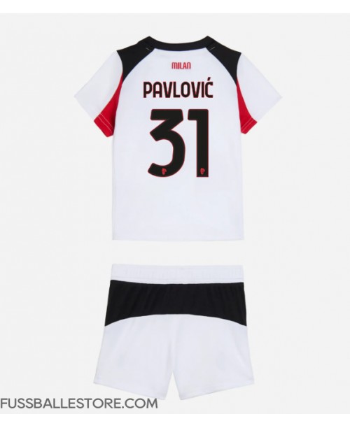 Günstige AC Milan Strahinja Pavlovic #31 Auswärts Trikotsatzt Kinder 2025-26 Kurzarm (+ Kurze Hosen) Günstige AC Milan Strahinja Pavlovic #31 Auswärts Trikotsatzt Kinder 2025-26 Kurzarm (+ Kurze Hosen)